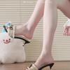 Thin heels, summer Roman shoes for women, beautiful bows, small fragrant slippers, a matching font skirt going out