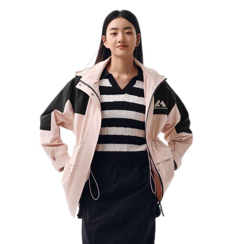 

Женская куртка Semir с капюшоном и цветными блоками для улицы XL