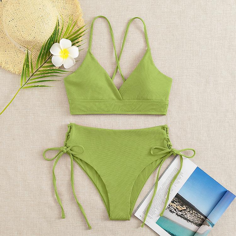 2025 European American Lace-up Bikini: High-End Women's Split Swimsuit, Sexy and Stylish Swimwear.