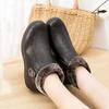 Winter Cotton Shoes Flat Short Boots Leather Shoes Soft Soles Anti-skid Women's Shoes