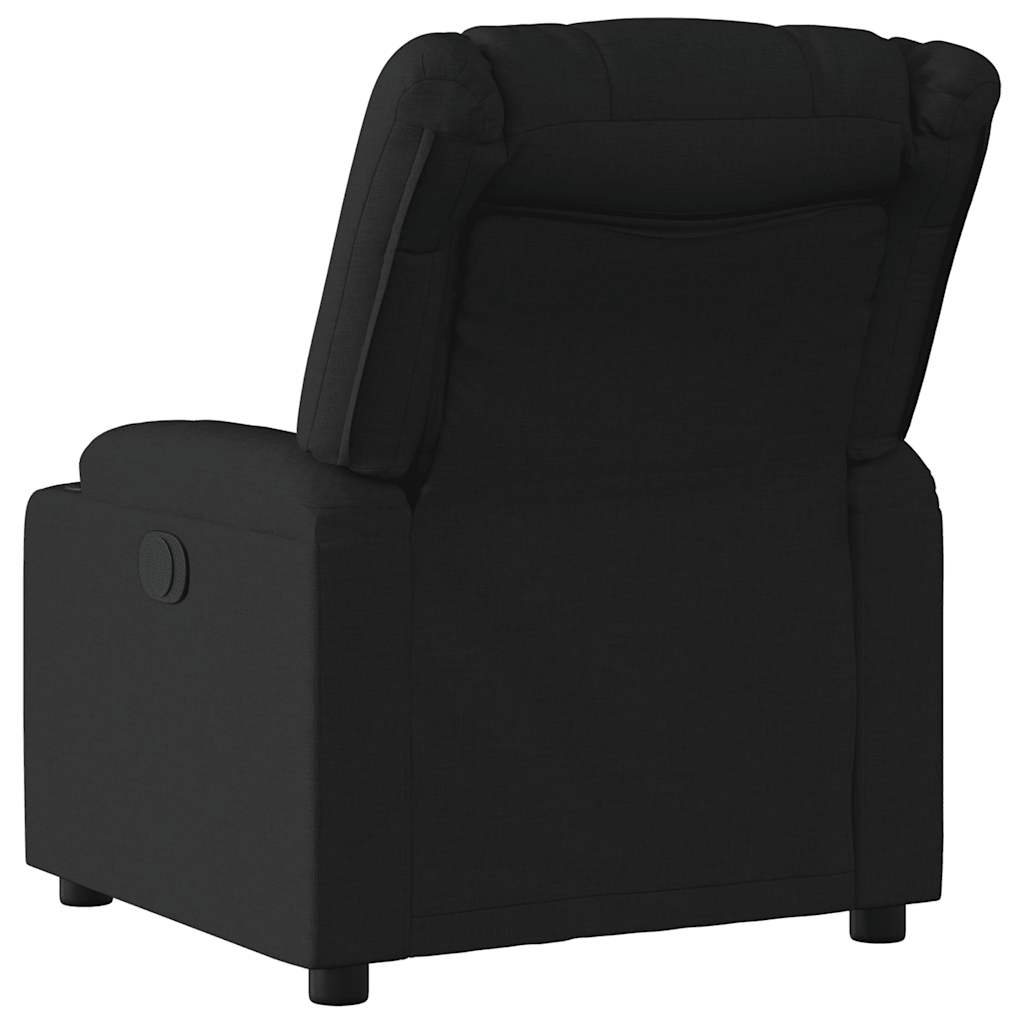 Electric Recliner Chair Black Fabric