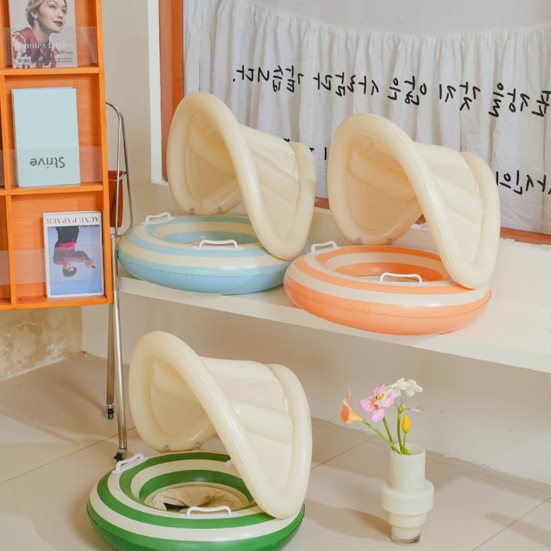 Baby Pool Float with Sunshade Baby Swimming Rings Infant Seat Boats Swims Rings Pool Float Toy for Summer Pool