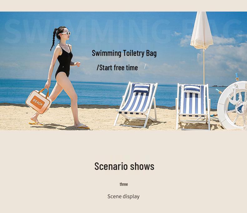 Transparent Waterproof Toiletry Bag - Large Capacity for Men, Wet/Dry Separation, Swimsuit Storage, Portable Travel Organizer