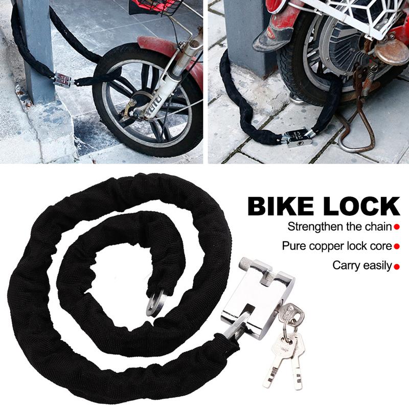 Candado de Cadena para Moto Bicicleta de Alta Resistencia Candado de Alta Resistencia 1.2m Bicicleta Bicicleta Seguridad Candado con 3 llaves