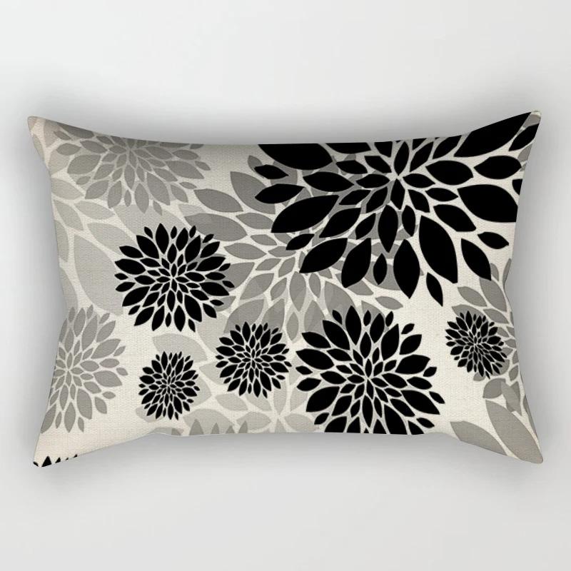 Geometric Black Pillowcase Living Room Sofa Cushion Cover Pillowcase Waist Home Decoration
