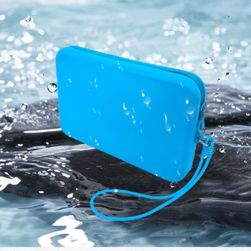 Cute Small Silicone Cosmetic Storage Bag Solid Color Travel Makeup Brush Case Portable Cosmetic Waterproof Organizer