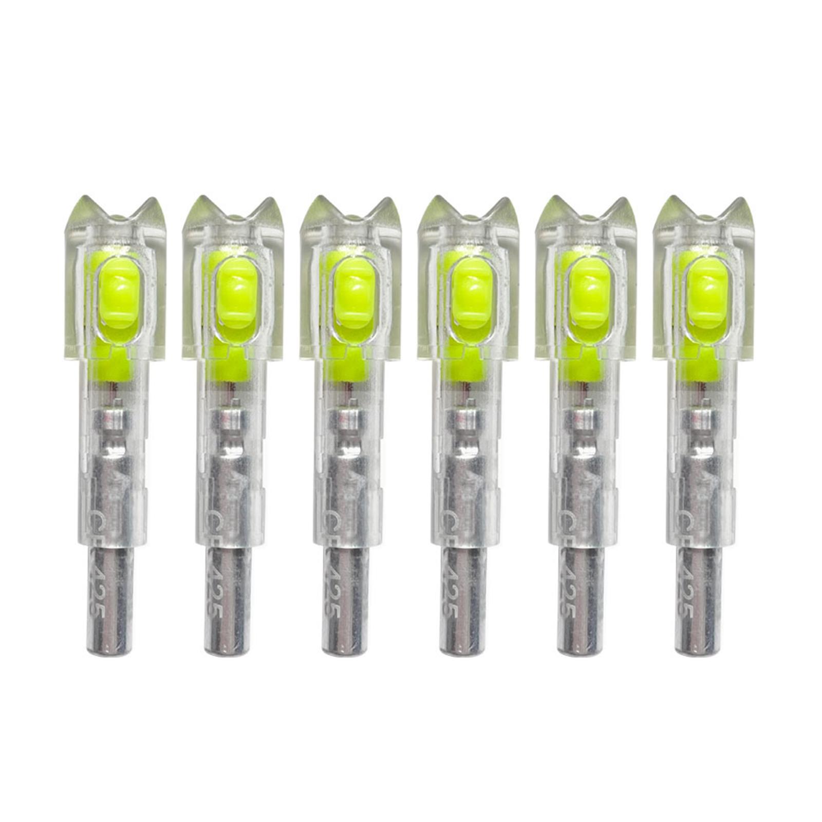 

6pcs 6.4mmlv Arrows Tail LED Automatically Illuminates And Shines Suitable For Internal Diameter 6.4mm Carbon Mixed Arrows Shaft Universal One Size жовтий