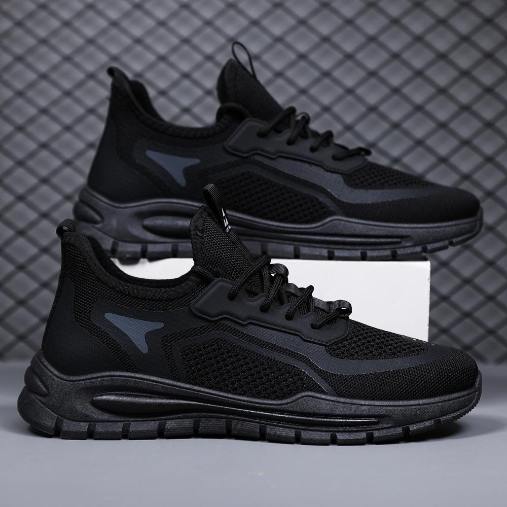 

New casual shoes flying woven mesh shoes light breathable shoes casual sports shoes comfortable 39 чёрный