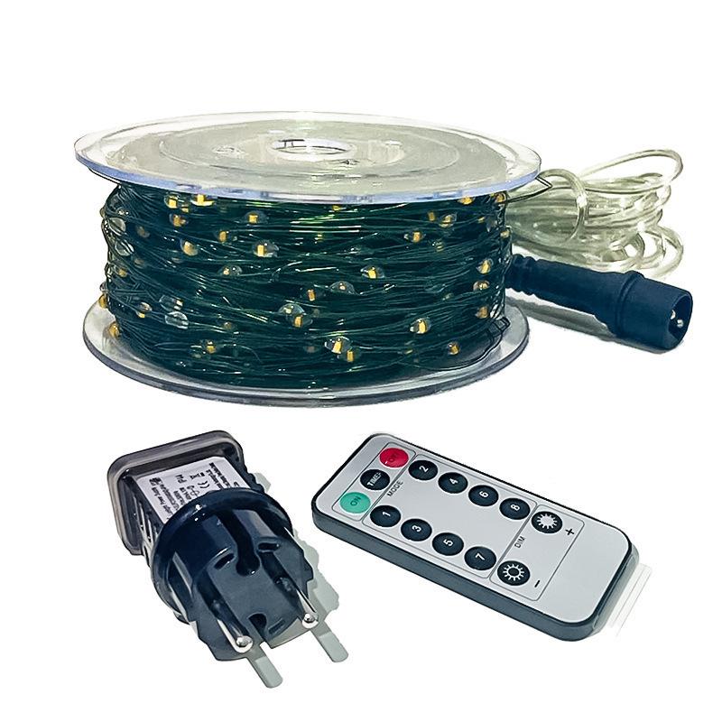 Starry Sky Christmas Tree Garland with Dark Green Copper Wire Lights