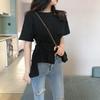 Short-sleeved T-shirt Women's Lace-up Irregular Round Neck Slim Short Top Waist New Summer Women's Clothing Hong Kong Style Retro