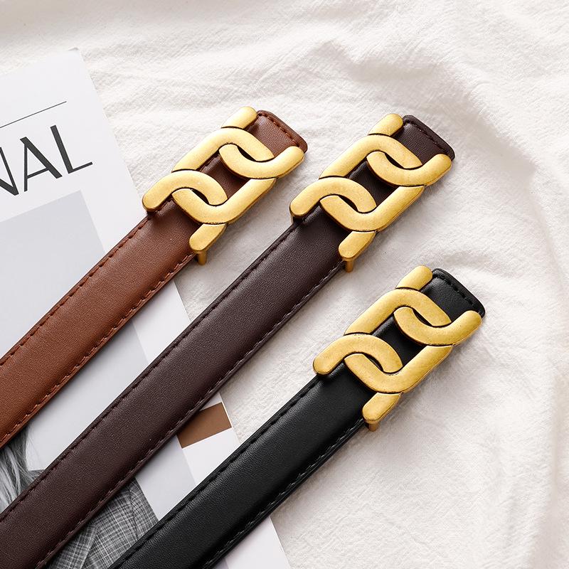 2024 Women's Versatile Black Waist-Cinching Korean Style Fashion Belt