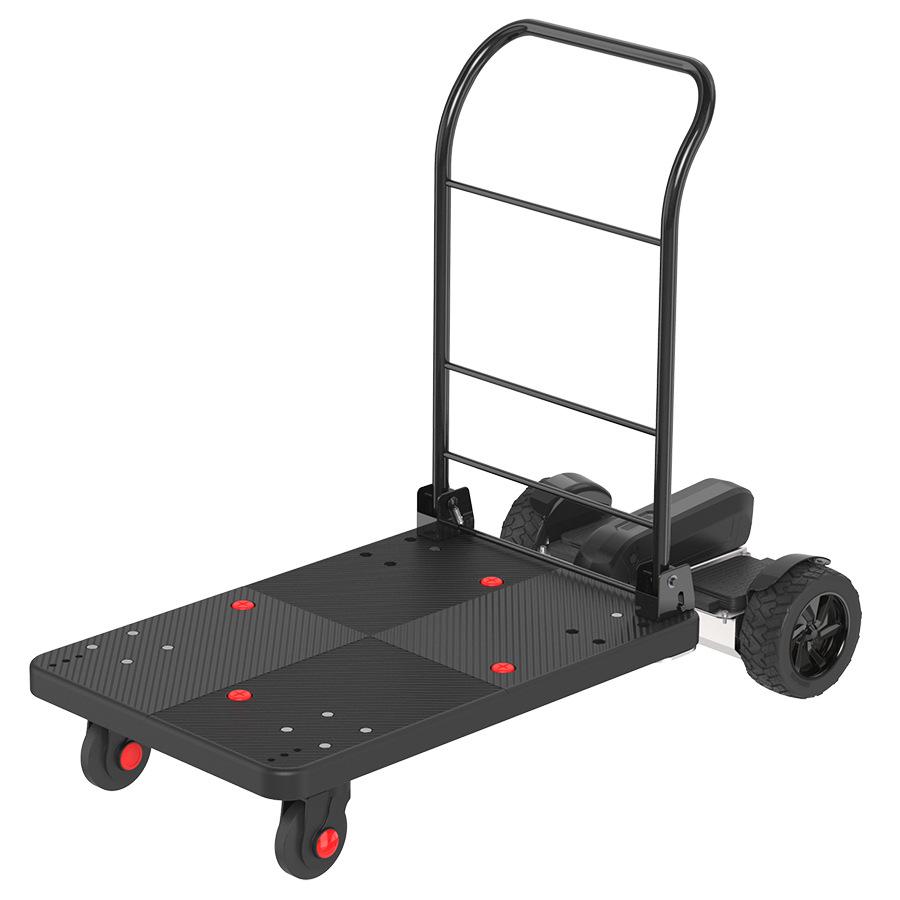 Compact Electric Sensor Stroller with Folding Flat Body for Logistics, Picking, and Sorting in Warehouses