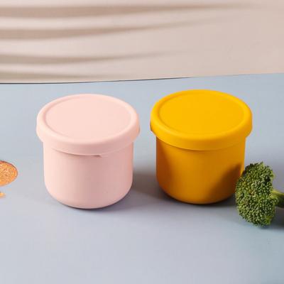 Portapranzo da 250 ml per bambini, contenitore per condimento per insalata, portapranzo in silicone antiaderente con coperchio, bento box riutilizzabile, stampo per cubetti di ghiaccio