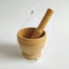 A Manual Household Old-fashioned Garlic Mortar, A Bamboo Garlic Peeling and Crushing Jar for Mincing Garlic