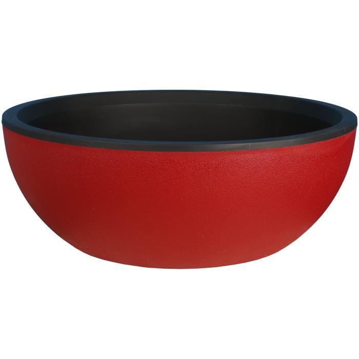 Flower Pot Coupe - RIVIERA - Granite - D40 H15 Cm - Red