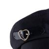 Casual Adjustable Girls Female Winter Autumn Love Heart Leather Buckle Beret Painter Hat Women Caps