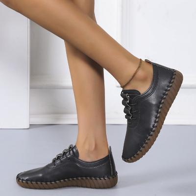 Women Casual Shoes Spring Flat Shoes Soft Bottom Daily Lace Up