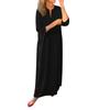 Women's Summer New Seven-quarter Sleeve Solid Color Pocket Leaf Holiday Dress