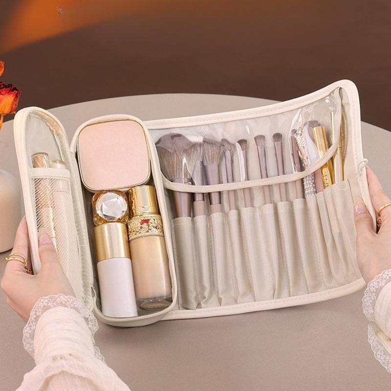 1pc Large Capacity Multifunctional Makeup Bag for Women Brush Make Up Bag Storage Hasp Folding Beauty Cosmetic Case organizer