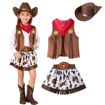 Στολή Cowgirl Jessie για κορίτσια Toy Story 4 τεμάχια Σετ πάρτι Halloween Western Cosplay Γιλέκο Φόρεμα Καπέλο Δώρο γενεθλίων