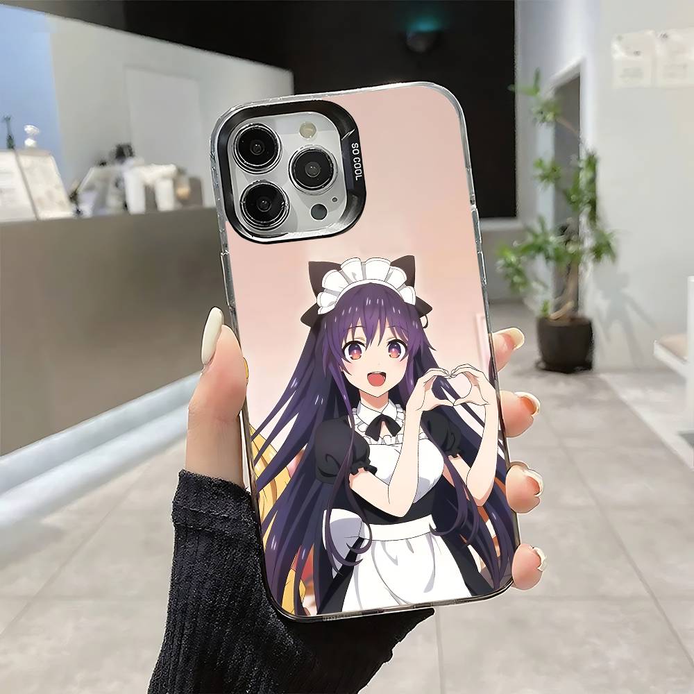 Cute Cartoon Y-Yatogami T-Tohka Phone Case For IPhone 17 16 15 14 13 12 11 Pro Max Plus Color Shockproof Back Silver Cover