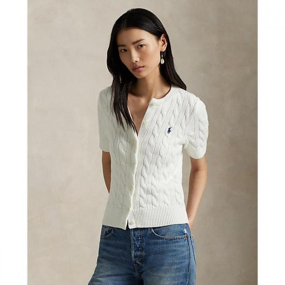 

Polo Ralph Lauren Women Cable Knit Cotton Short Sleeve Cardigan Wmposwendw20392100 XS