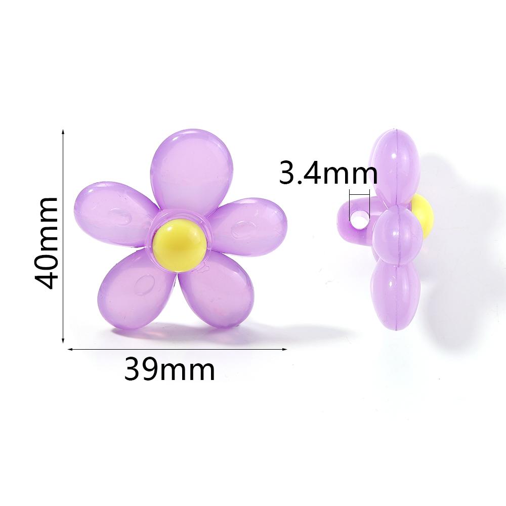 10 Stück/Los Acryl-Blütenperlen Jelly-Farbe Sonnenblumenperlen Lose Abstandshalterperlen Für Schmuckherstellung DIY Halskette Haarschmuck
