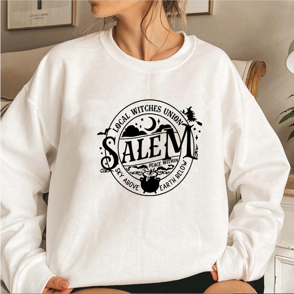 Local Witches Union Salem Sweatshirt Halloween Sweatshirt Women Hoodies Long Sleeve Witches Pullovers Fall Tops Hoodie