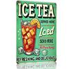 Ice Tea Served Here Metal Wall Sign   Retro  Art Decor for Cafe Bar Restaurant Patio Home  Unique Easy To Hang