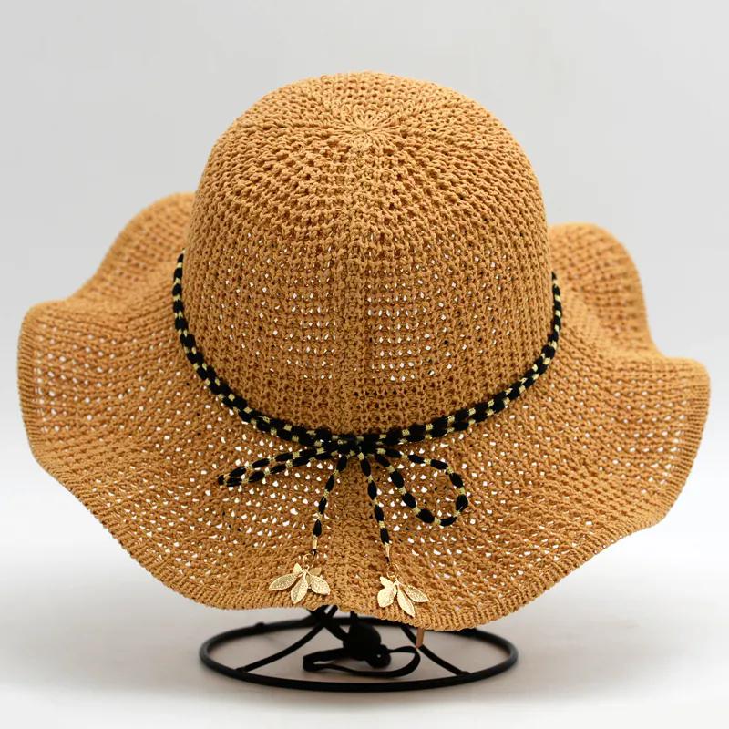 WTEMPO Women Breathable Foldable Spring Summer Wide Brim Solid Color Sun Hats Outdoor Travel Beach Sunscreen Hats