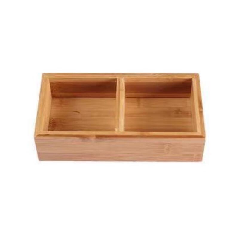MOLUONA Rectangular Bamboo 9-Compartment Snack Tray