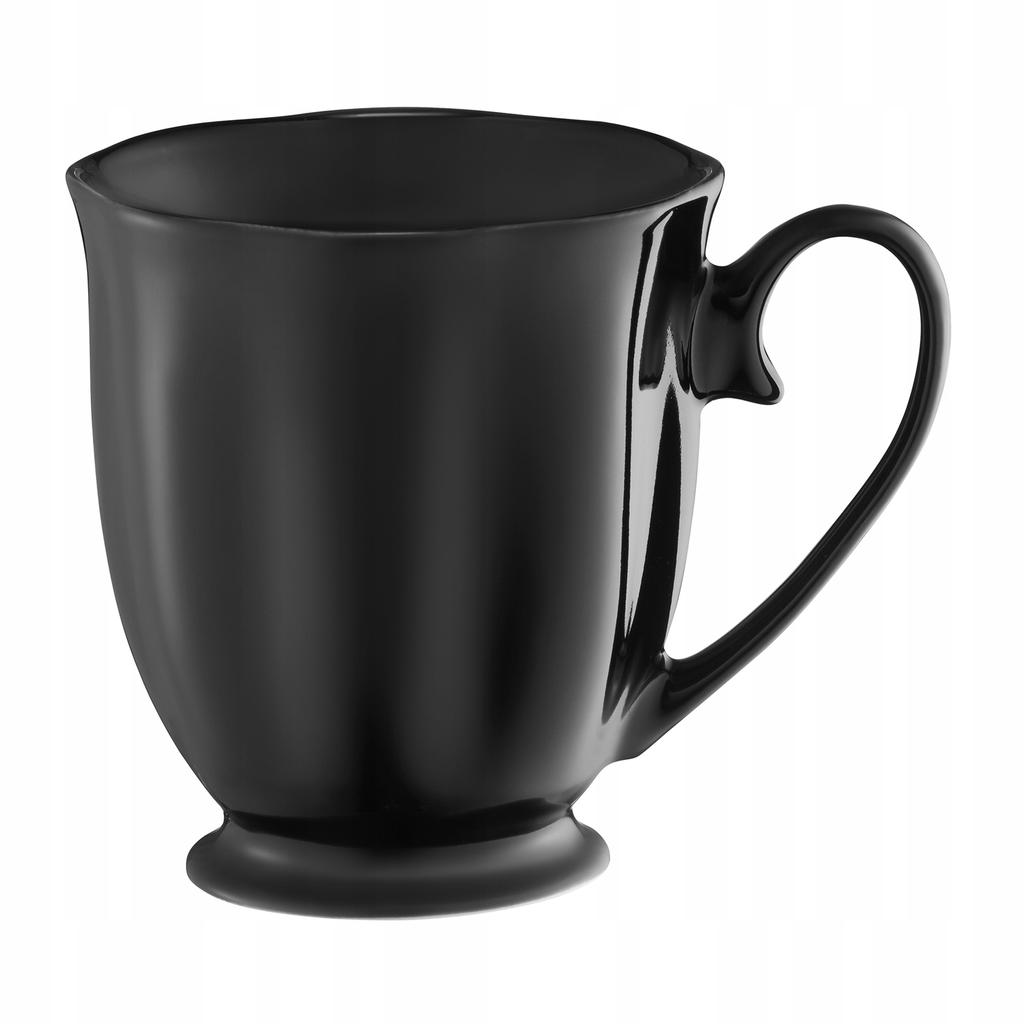 Porcelain Mug, Matt Black, 300 Ml, Smooth, On A Foot, 1 Pc.