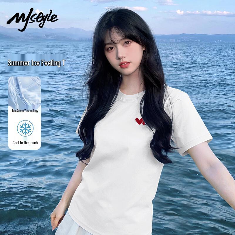 MJ STYLE Women s Cool-Touch Round Neck T-Shirt S