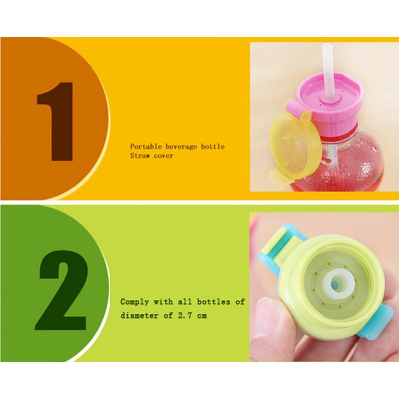 Bærbar Sprutsikker Drikkeflaskehette med Sugerør - Drikkeflaskeadapter med Sugerør - Lekkasjesikker og Gjenbrukbar - for Utendørs, Arbeid, Skole - Passer for Alle Aldre