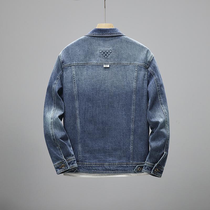 Men's Trendy Blue Denim Jacket - Simple Autumn/Winter Design