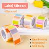 1Roll Self Adhesive Label Stickers Colorful Writeable Waterproof Rectangle Code Tag Stickers Vintage Kraft Paper Stickers