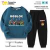 Zestaw bluzy z kapturem i spodni dresowych Roblox dla dzieci - Dwuczęściowy strój casualowy dla chłopców na wiosnę/jesień