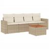 VidaXL Salon de Jardin avec Coussins 5 pcs, Canapés de Terrasse, Ensemble de Meubles de Patio, Mobilier d'Extérieur, Beige 3256331