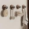 5 pcs Walnut Wood Door Hanging Hooks with Adhesive - Over Door Hook for Coats and Hats, No Drilling Adhesive Hooks