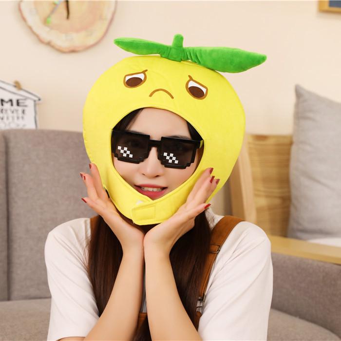 Adorable Lemon Headgear Plush Toy Hat for Photos