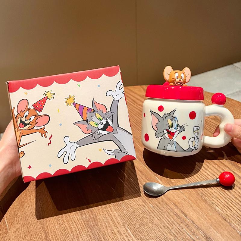 Cat and Mouse Joint Ceramic Mug Boys and Girls Birthday Gift Large Capacity Drinking Cup Couple Birthday Gift