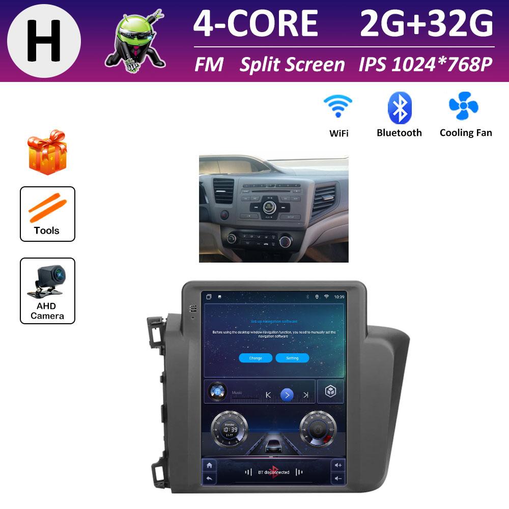 Cooling Fan Android OS Car Video for Honda Civic 2012 2013 2014 - 2015 Video Player DSP Stereo Bluetooth GPS Navigation No 2 Din