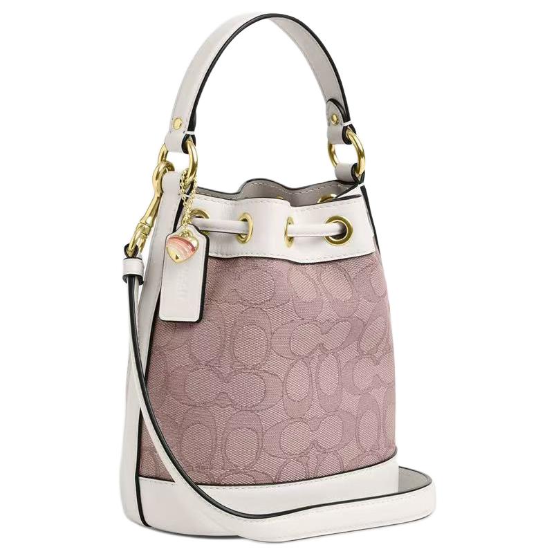 Coach Qixi Festival Limited Dempsey 15 Bucket Bag With Detachable Shoulder Strap And Multi-Functional Pockets Women Handbags Pink CBS67-IMPIN