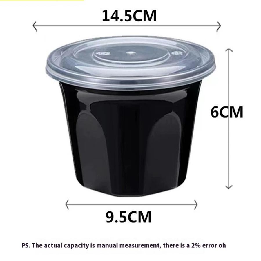 Einweg-LebensmittelbehälterTransparente Dicke PlastikschüsselnRunde Imbissboxen für Fast-Food-Verpackung