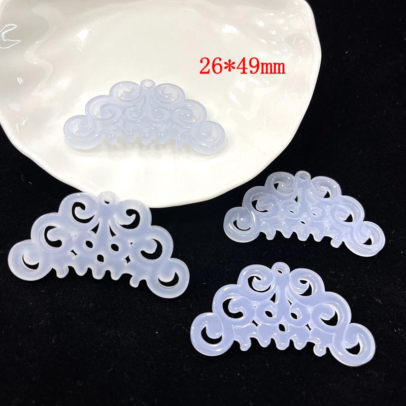 Qin Han Style Phoenix Pattern Imitation Jade Pendant - High Quality Hollow Plastic Material for DIY Headdress