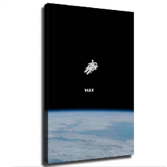 Yeet Me Into Space Astronaut Funny Dank Meme Cool Wall Decor Art Print Poster Wall Decor Wall Art For Bedroom Canvas Prints Posters Room Aesthetic 12L x 8W
