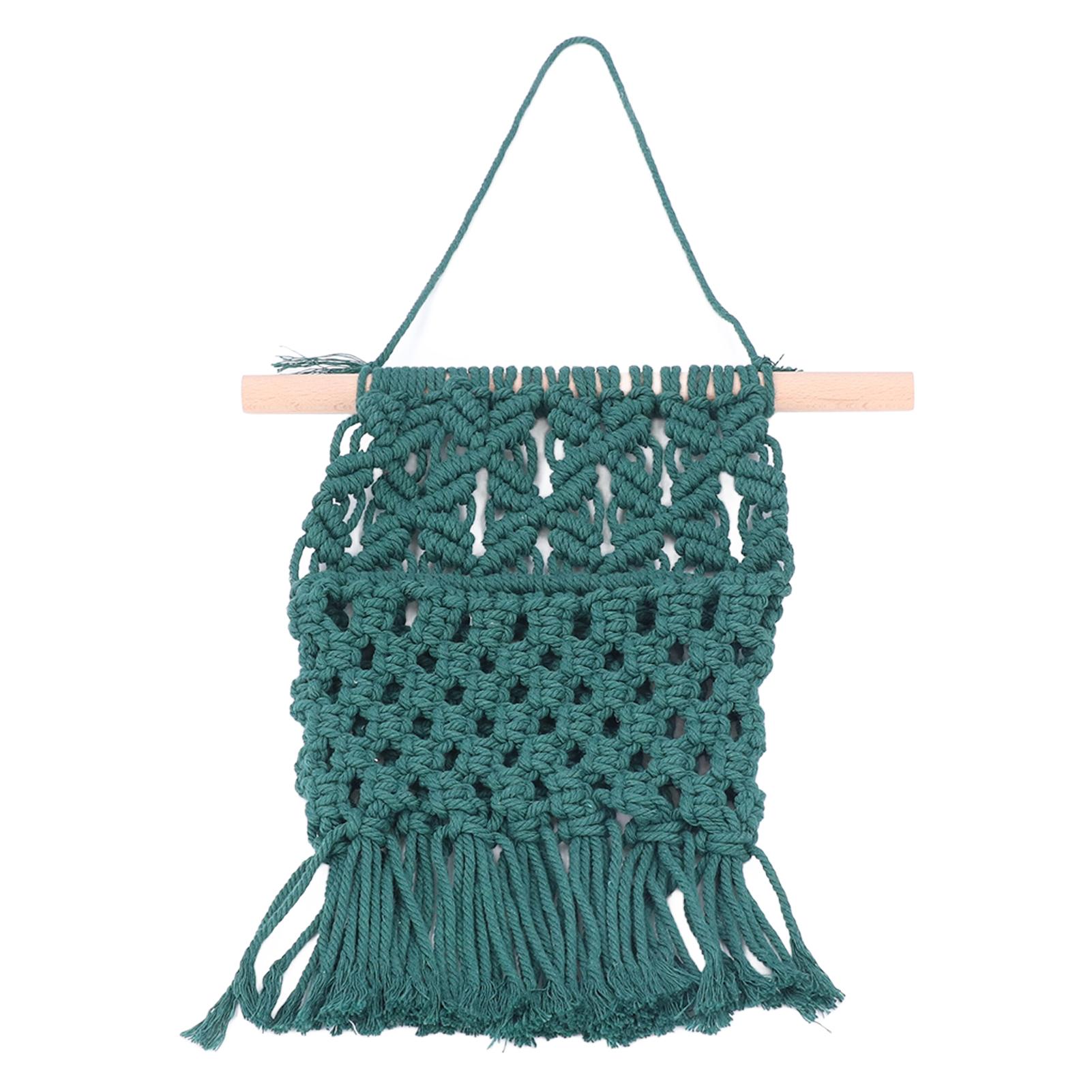 

Cotton Woven Tapestry Home Hanging Decoration Tassel Wall Hanging Backdrop Tapestry Dark Green