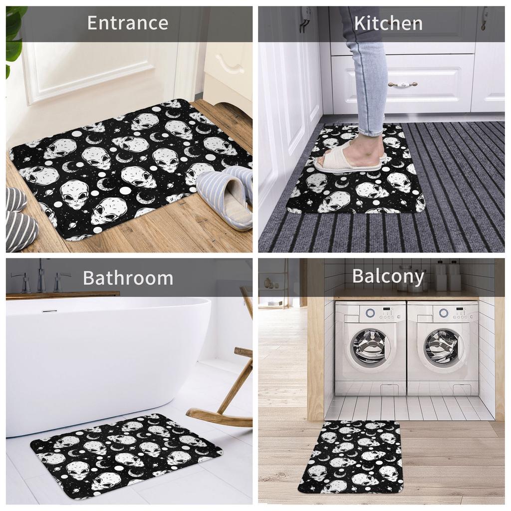 Halloween Spooky Alien Front Floor Door Entrance Mat Indoor  Bathroom Kitchen Doormat Garden Carpet Rug