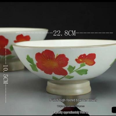 9-inch Retro Japanese Ceramic Noodle Bowl