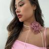 Mesh Flower Big Rose Aesthetic Necklace Fashion Simple Clavicle Chain for Women